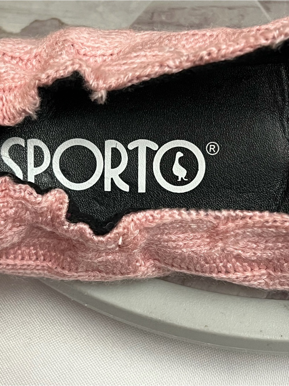 Sporto Pink Cable Knit Ballet Slippers Women’s Size L 9-10.5 Cozy Flats - Picture 3 of 4